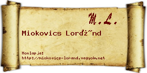 Miokovics Loránd névjegykártya